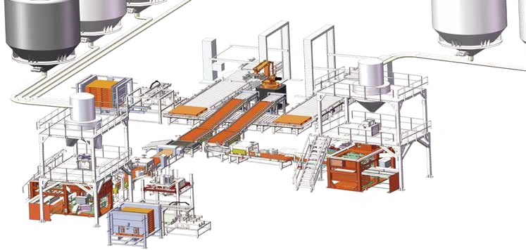 Complete production lines, from dosing to pallet protection.